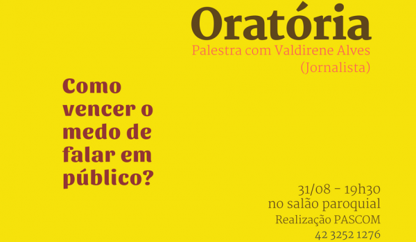 Pascom promove palestra sobre oratória em agosto
