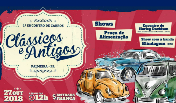Palmeira recebe encontro de carros clássicos e antigos e motocicletas neste sábado (27)