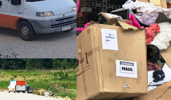 Flagrante mostra servidores municipais descartando lixo em local irregular