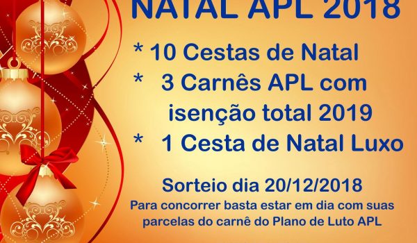 Promoção Natal APL 2018 terá 14 premiados