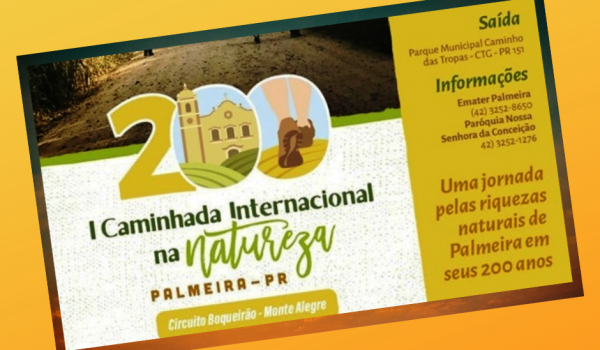 Serão 15 km de caminhada pelas estradas rurais do município