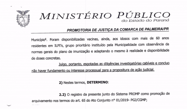 Ministério Público não encontra irregularidades e arquiva denúncia de fura-fila na vacinação da Covid-19